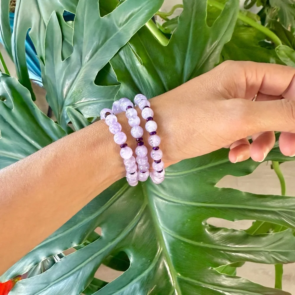 Amethyst & Hematite bracelet (one) | Handmade beaded bracelet